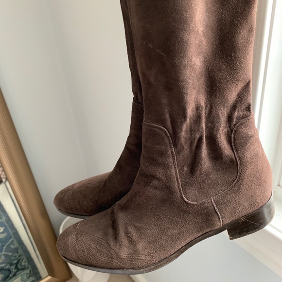 Authentic Prada Suede Brown Over the Knee Boots - Picture 8 of 11